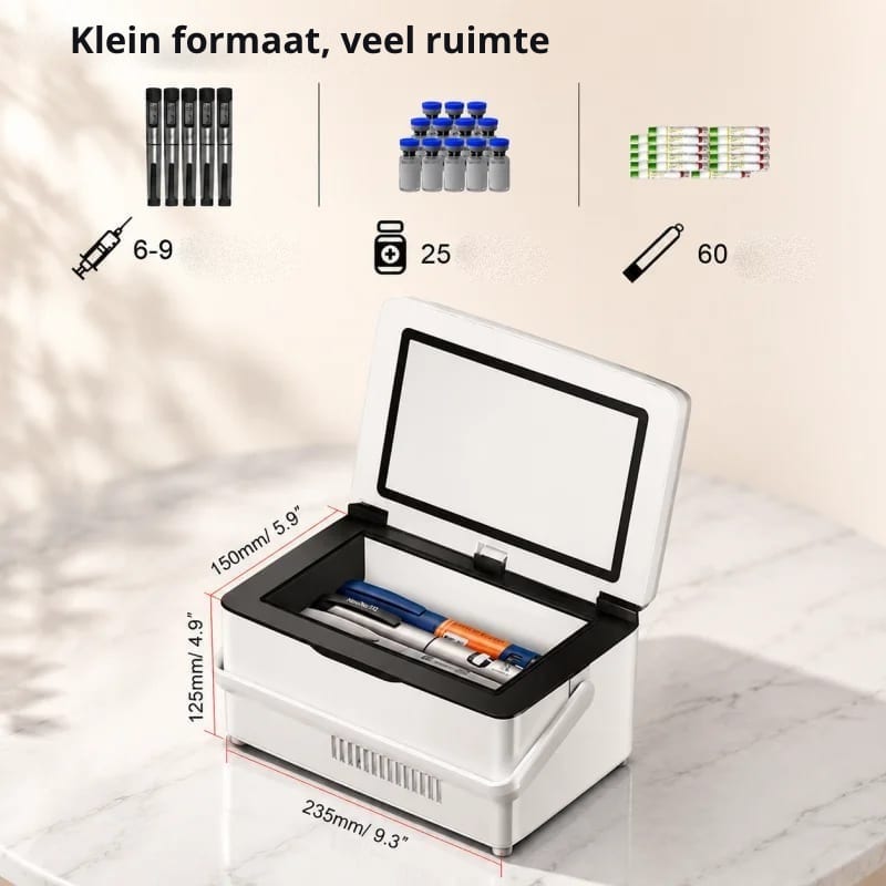 Medicijnkoeler One XL, onze grootste insulinekoelbox met LCD-display